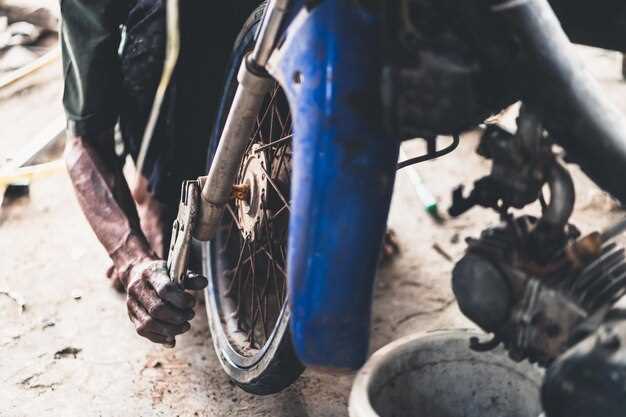 Fixing a flat motorcycle tire on the road